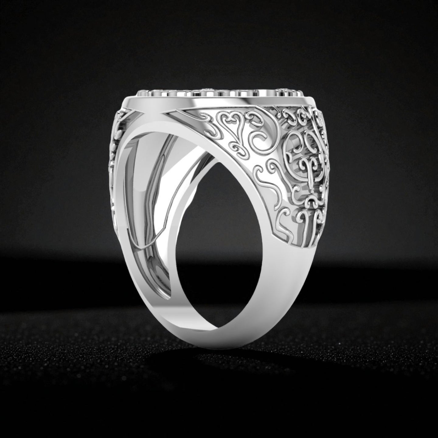 Filigree initial ring
