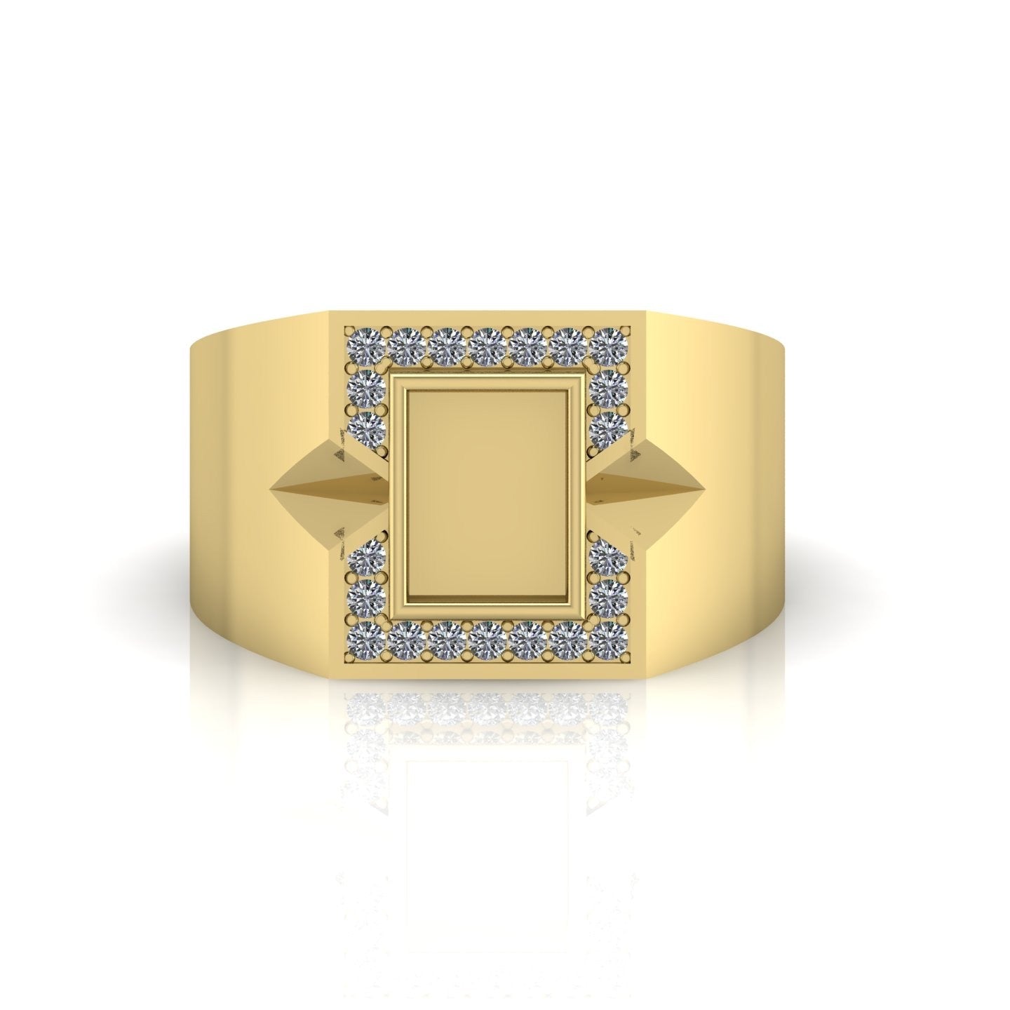 Women's rectangle ring featuring fabric from Elvis owned clothing with letter of authenticity