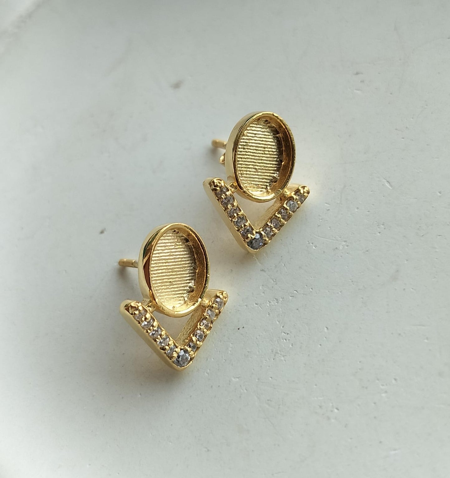 The 68 Collection-Vermeil Stud Earrings Featuring Fabric From Elvis Owned Clothing With Letter Of Authenticity
