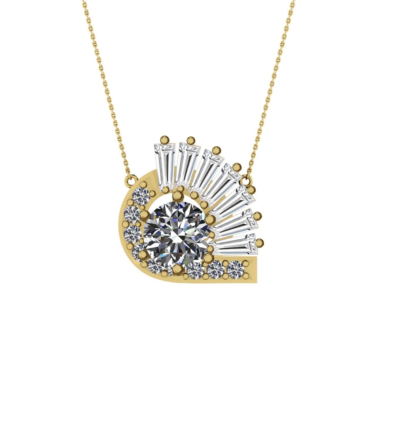 The Satnin' moissanite setting vermeil pendant
