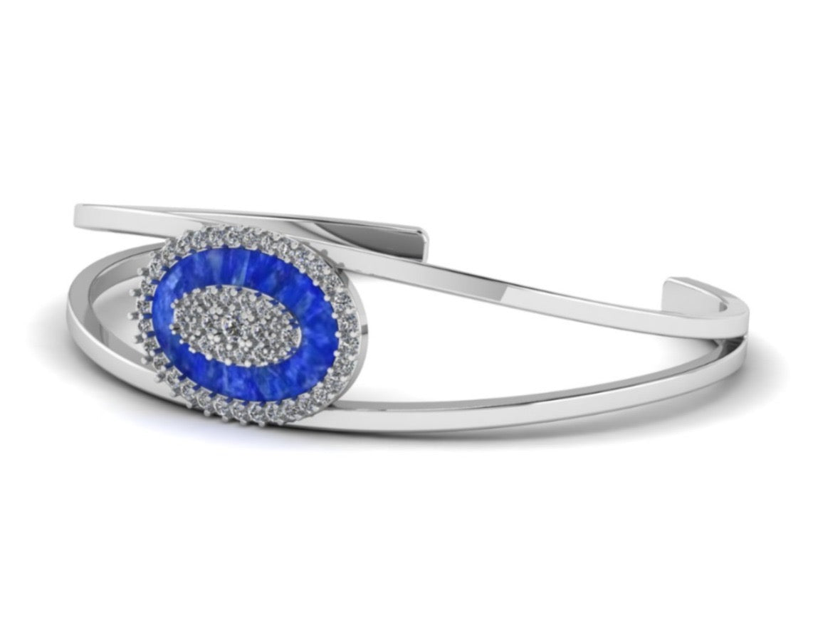 The last love bangle featuring lapis lazuli & moissanite