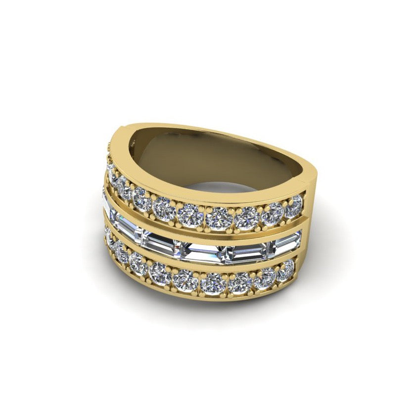 The King's moissanite setting vermeil band