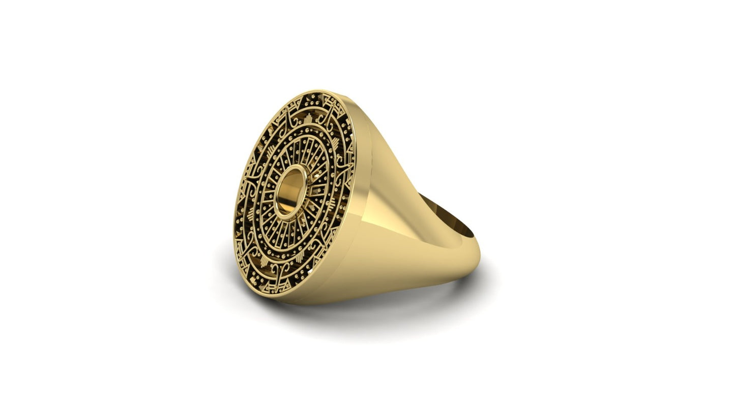 Women's Aztec ring featuring fabric from Elvis owned clothing with letter of authenticity