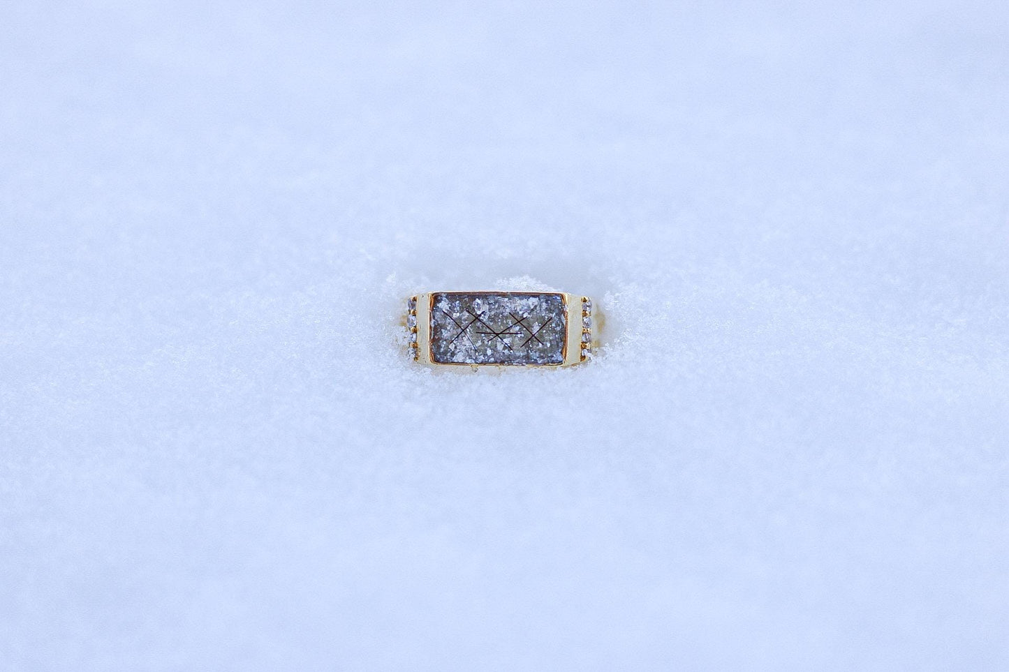 Men's Bar Memorial Ring for Ashes, Hair, Fabric, Breastmilk 7x14mm Bezel