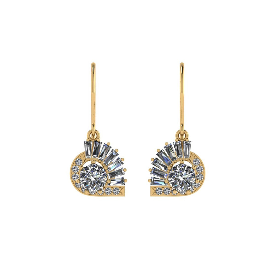 The Satnin' moissanite setting vermeil drop earrings
