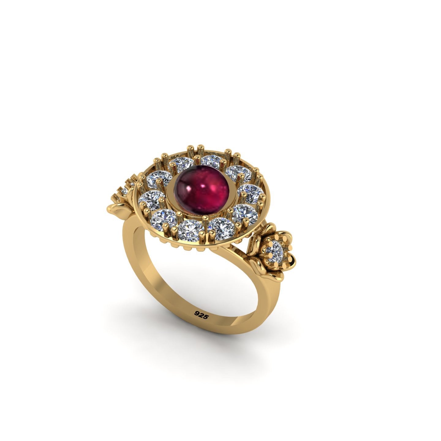 Legendary Garnet & Moissanite Statement Ring
