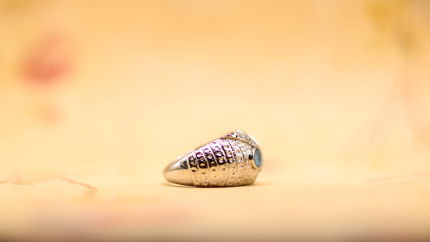 Unisex Custom Owl Ring featuring fabric from Elvis owned clothing with letter of authenticity