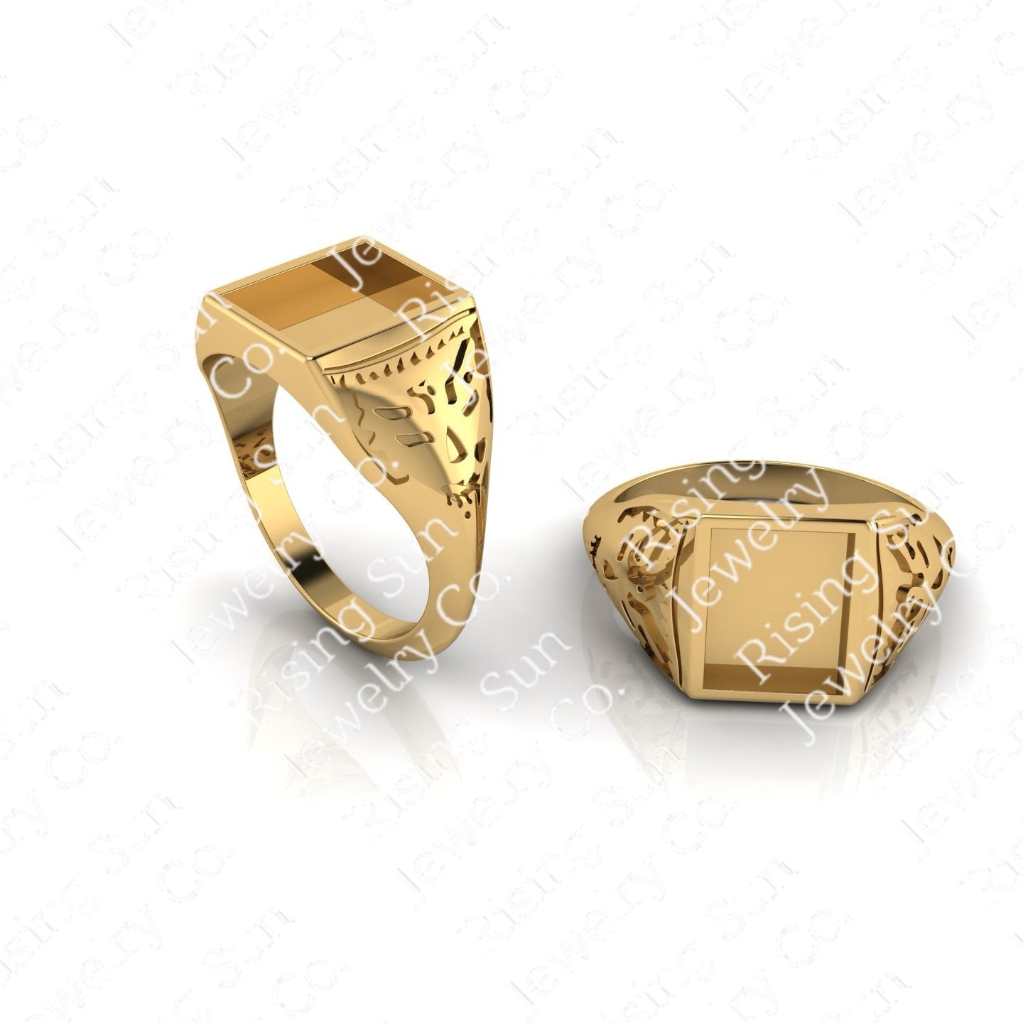 Men's Sterling Silver Thunderbird Ring Featuring Fabric From Authentic Elvis Owned Clothing With Letter of Authenticity 8x10mm bezel