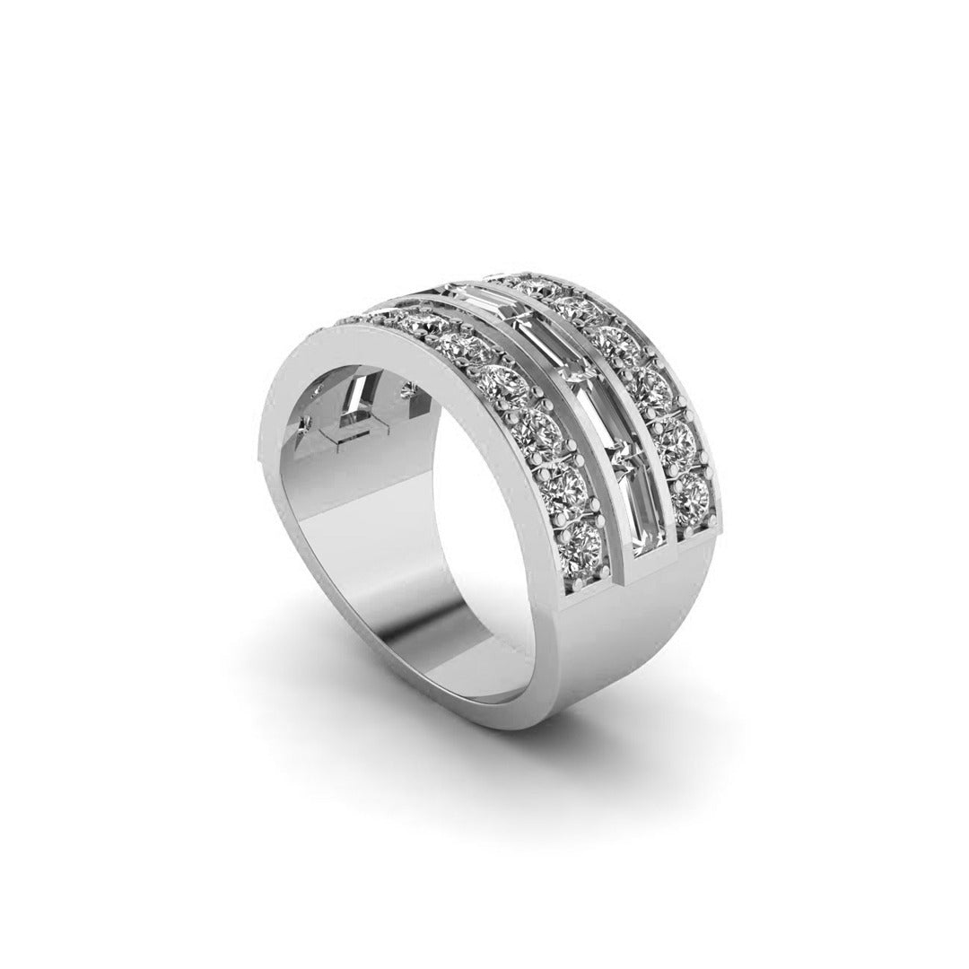 The King's moissanite setting vermeil band