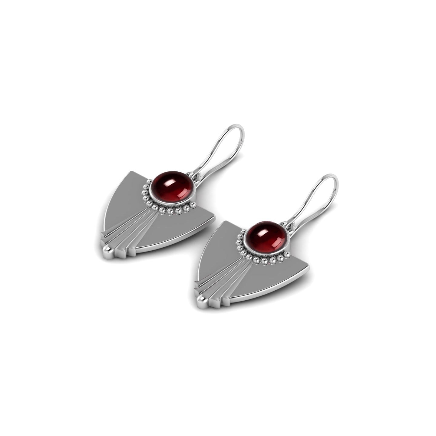 Legendary Garnet Southern Fan Earrings