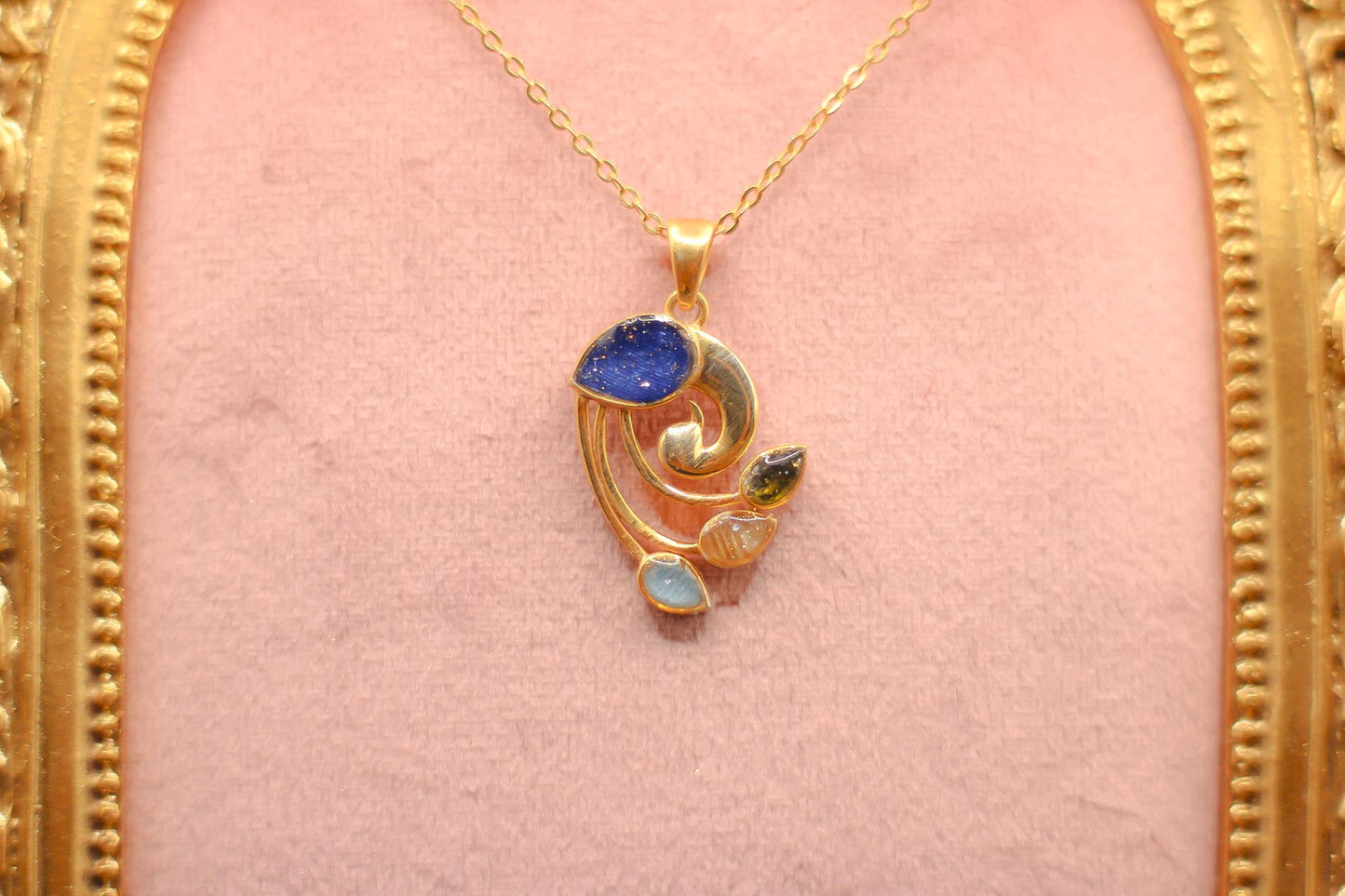 The Peacock- Elvis Owned Clothing Swatch Necklace With Letter of Authenticity-Sterling Silver