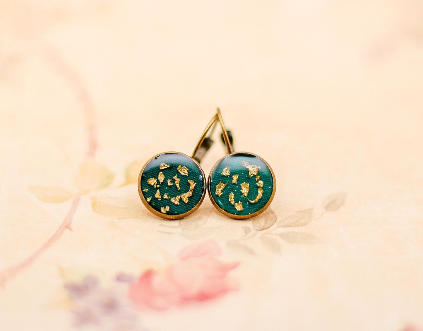 Elvis owned clothing swatch drop earrings with letter of authenticity