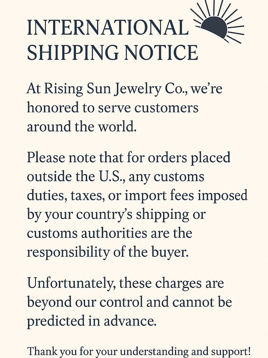 International Shipping-Duties, Taxes, & Import fees