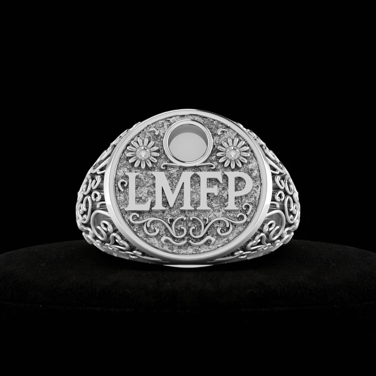 Filigree initial ring