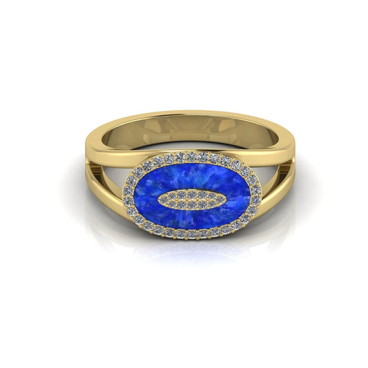 The last love ring featuring lapis lazuli & moissanite