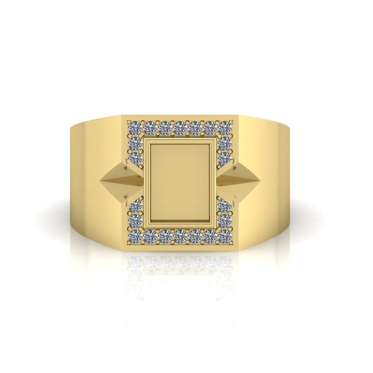 Women's rectangle ring featuring fabric from Elvis owned clothing with letter of authenticity