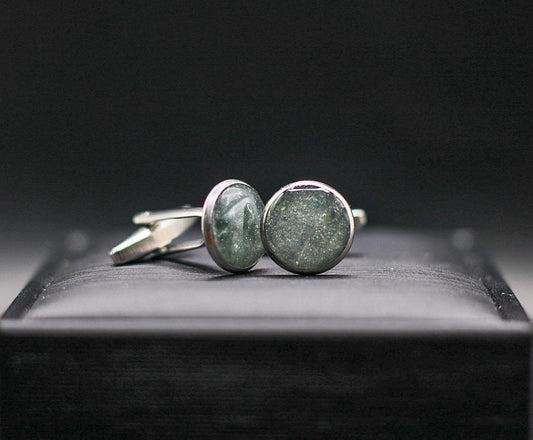 Memorial Cufflinks for Ashes, Hair, Fabric, Breastmilk