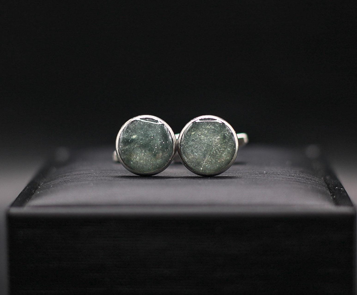 Memorial Cufflinks for Ashes, Hair, Fabric, Breastmilk