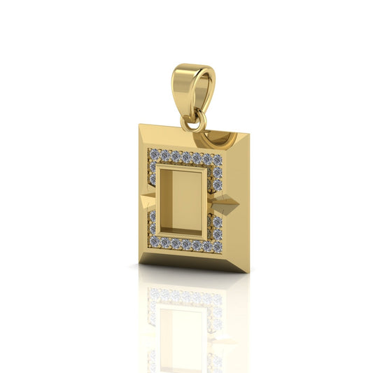 Rectangle pendant featuring fabric from Elvis owned clothing with letter of authenticity