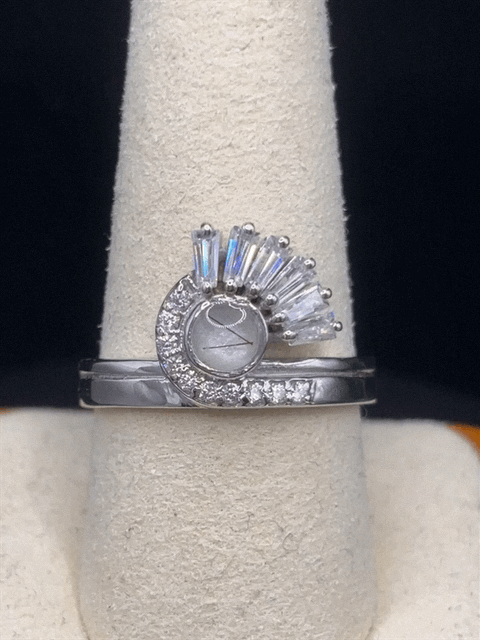 READY TO SHIP- The Satnin’ Ring featuring fabric from Elvis owned clothing with strands of hair