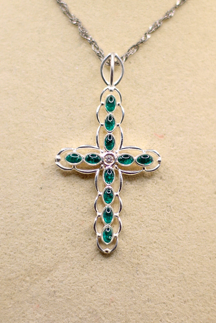 Women’s Vermeil Cross Pendant Necklace Featuring Elvis Owned Clothing With Letter of Authenticity