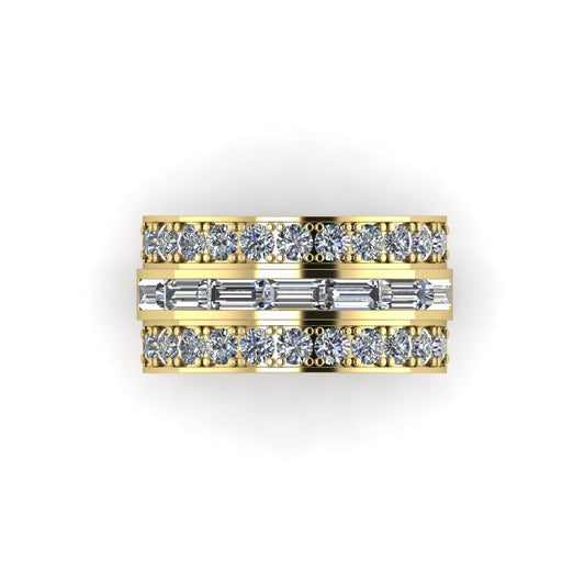 The King's moissanite setting vermeil band