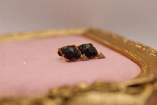 Vintage Style Stud Earrings Featuring Fabric From Elvis Owned Clothing With Letter Of Authenticity