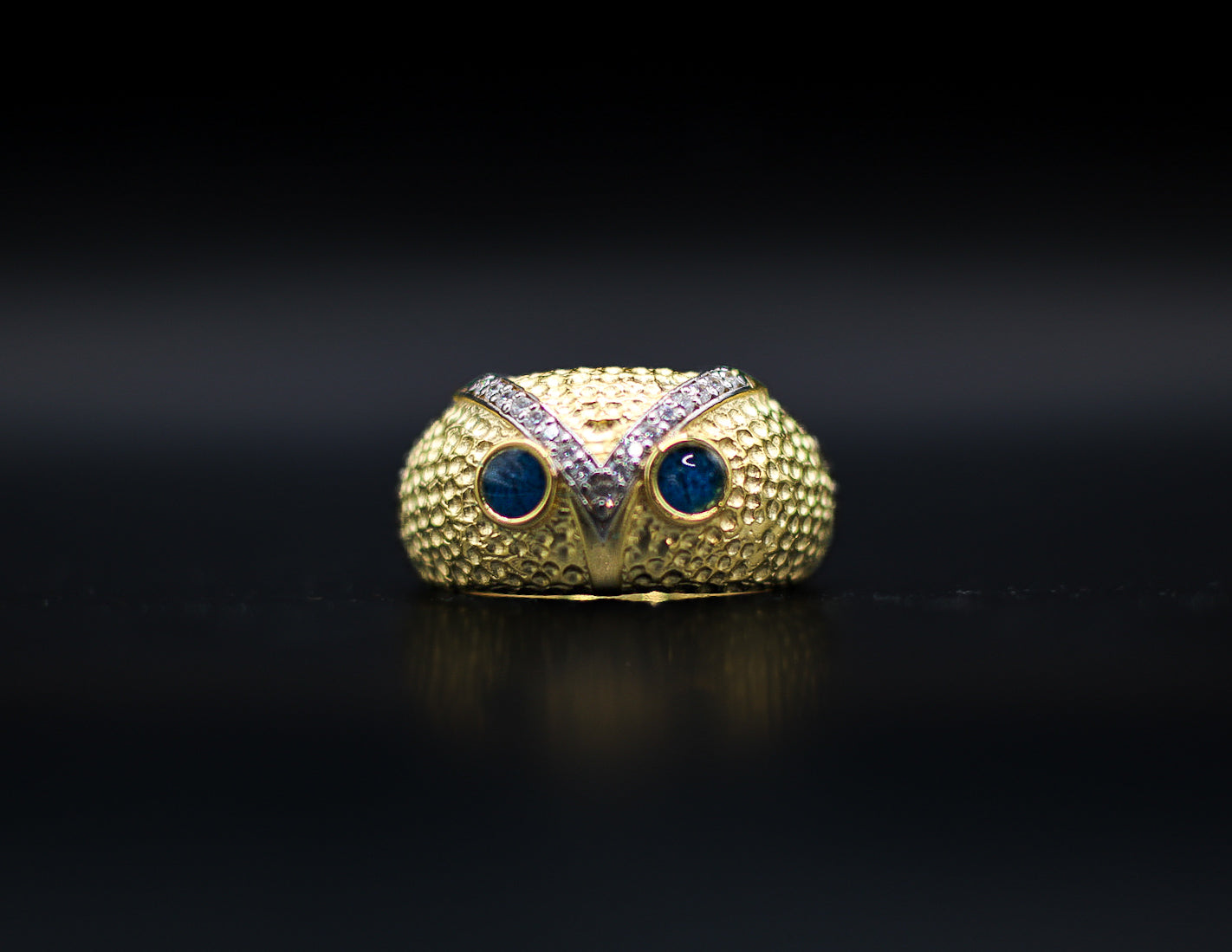 Unisex Custom Owl Ring featuring fabric from Elvis owned clothing with letter of authenticity