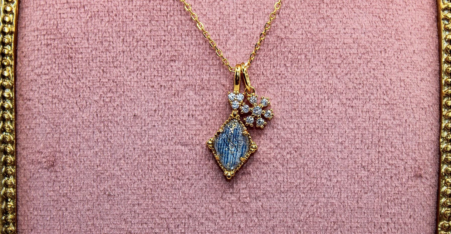 Vintage Style Gold Plated Pendant Necklace Featuring Fabric From Elvis Owned Clothing With Letter of Authenticity