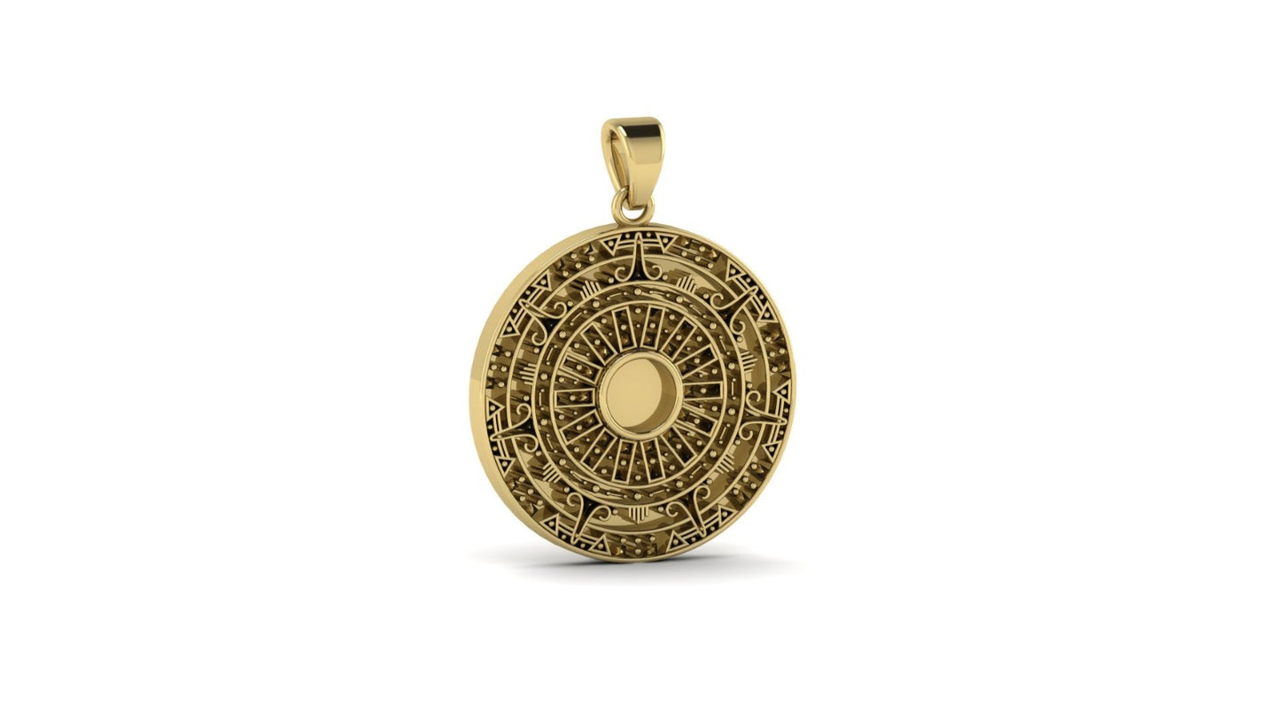 Men's Aztec pendant featuring fabric from Elvis owned clothing with letter of authenticity