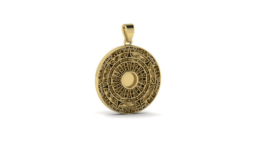 Men's Aztec pendant featuring fabric from Elvis owned clothing with letter of authenticity