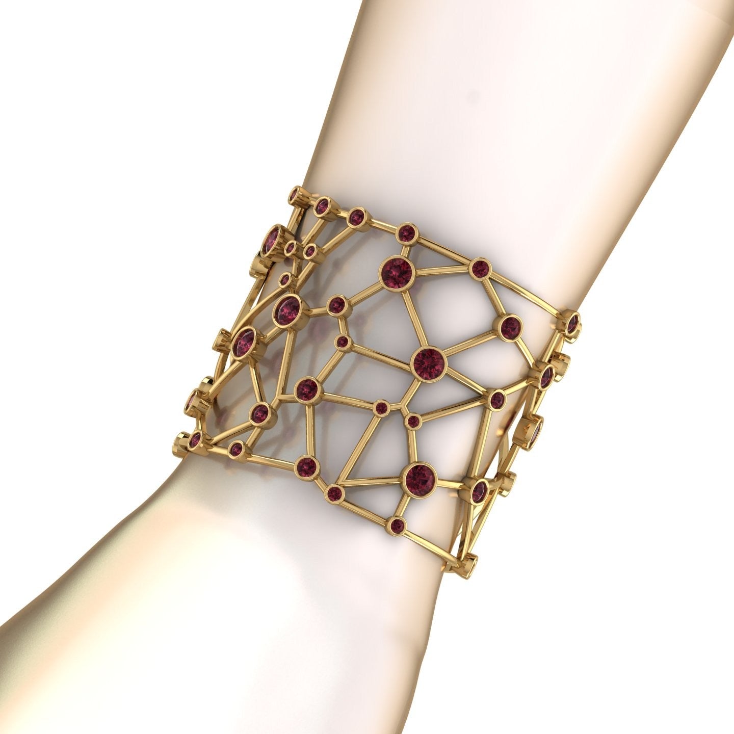 The Legendary Garnet Among The Stars Cuff Bracelet