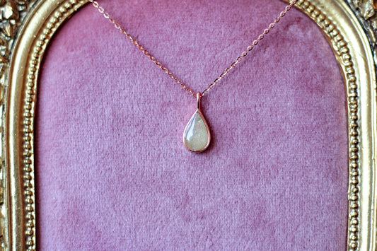 Pear Memorial Necklace for Ashes, Hair, Fabric, Breastmilk