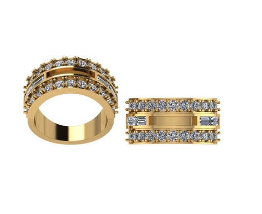 The King's ring featuring fabric from Elvis owned clothing with letter of authenticity