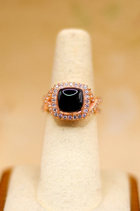 Women's Square Twisted Shank Ring Featuring Fabric From Elvis Owned Clothing With Letter of Authenticity