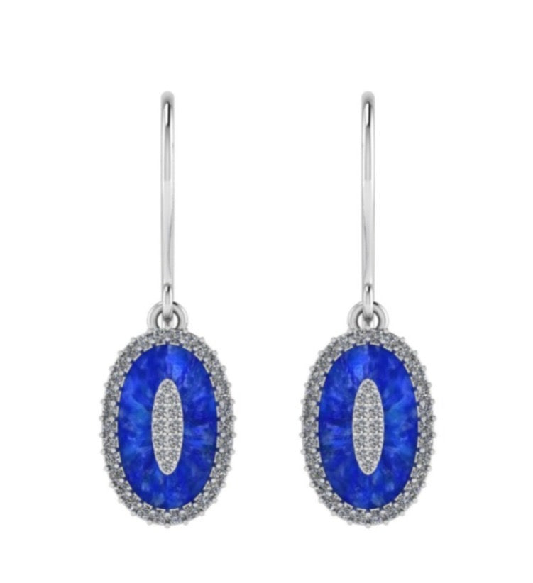 The last love drop earrings featuring lapis lazuli & moissanite