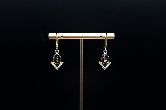 The 68 Special Collection-Drop Earrings Featuring Fabric From Elvis Owned Clothing With Letter Of Authenticity