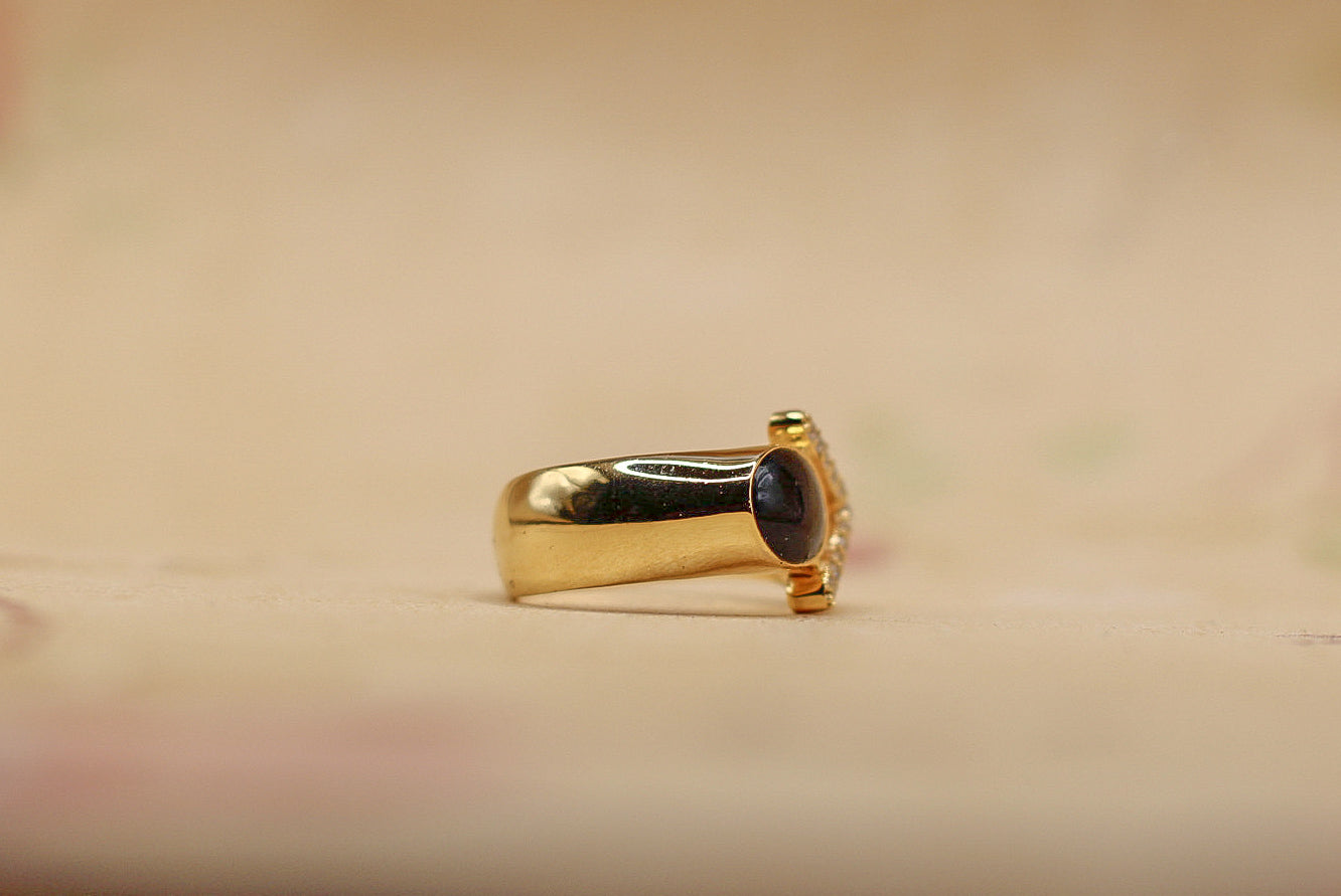 The 68 Special Collection-Women’s Vermeil Ring Featuring Fabric From Elvis Owned Clothing With Letter of Authenticity