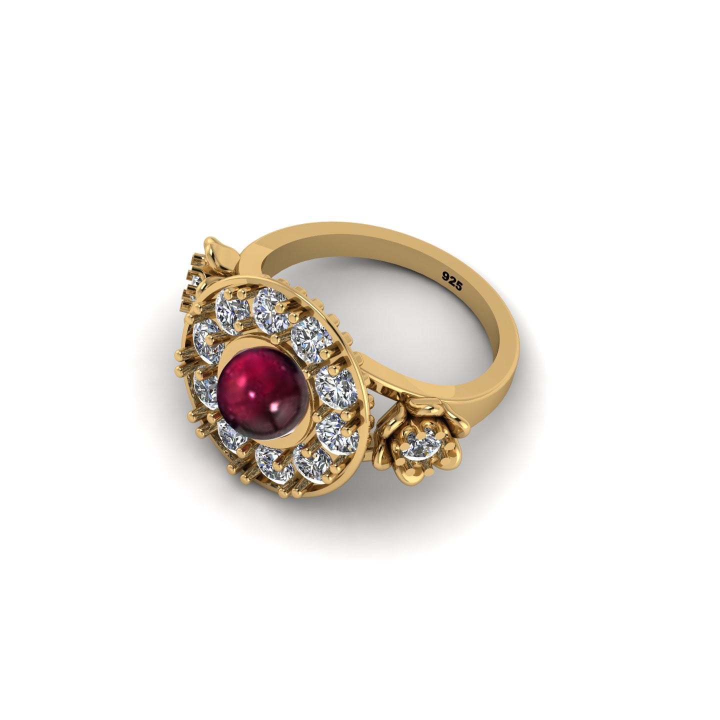 Legendary Garnet & Moissanite Statement Ring