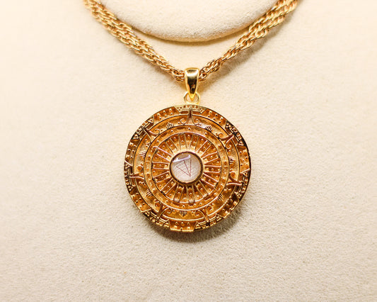 Women's Aztec pendant featuring fabric from Elvis owned clothing with letter of authenticity