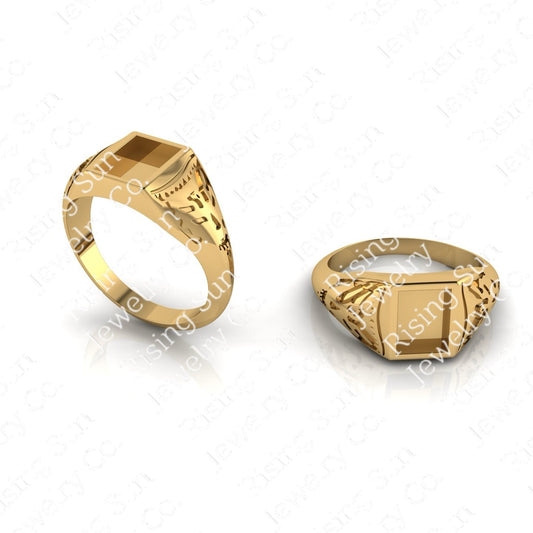Women’s “Thunderbird” ring featuring fabric from Elvis owned clothing with letter of authenticity 8x6mm bezel