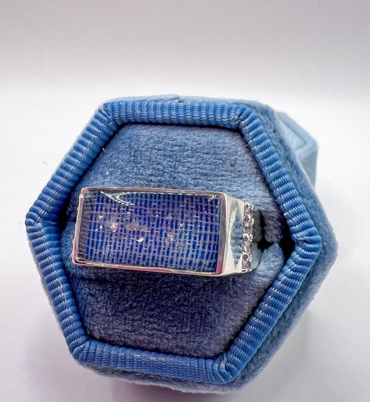 Men's Bar Memorial Ring for Ashes, Hair, Fabric, Breastmilk 7x14mm Bezel