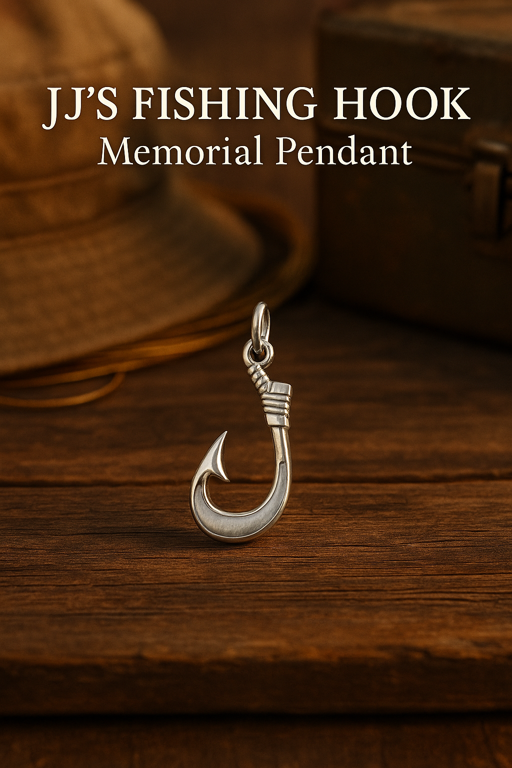 JJ’s fishin’ hook memorial pendant