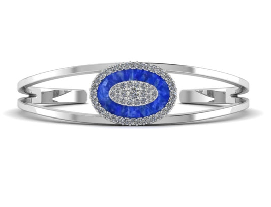 The last love bangle featuring lapis lazuli & moissanite