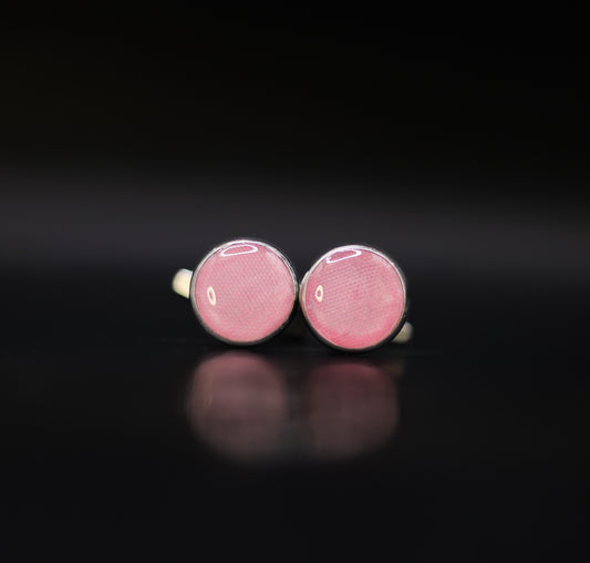 Sterling Silver Cufflinks Featuring Fabric From Elvis Owned Clothing With Letter Of Authenticity