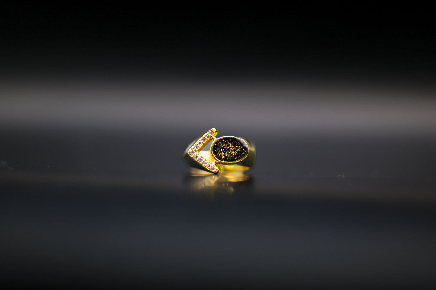 The 68 Special Collection-Women’s Vermeil Ring Featuring Fabric From Elvis Owned Clothing With Letter of Authenticity