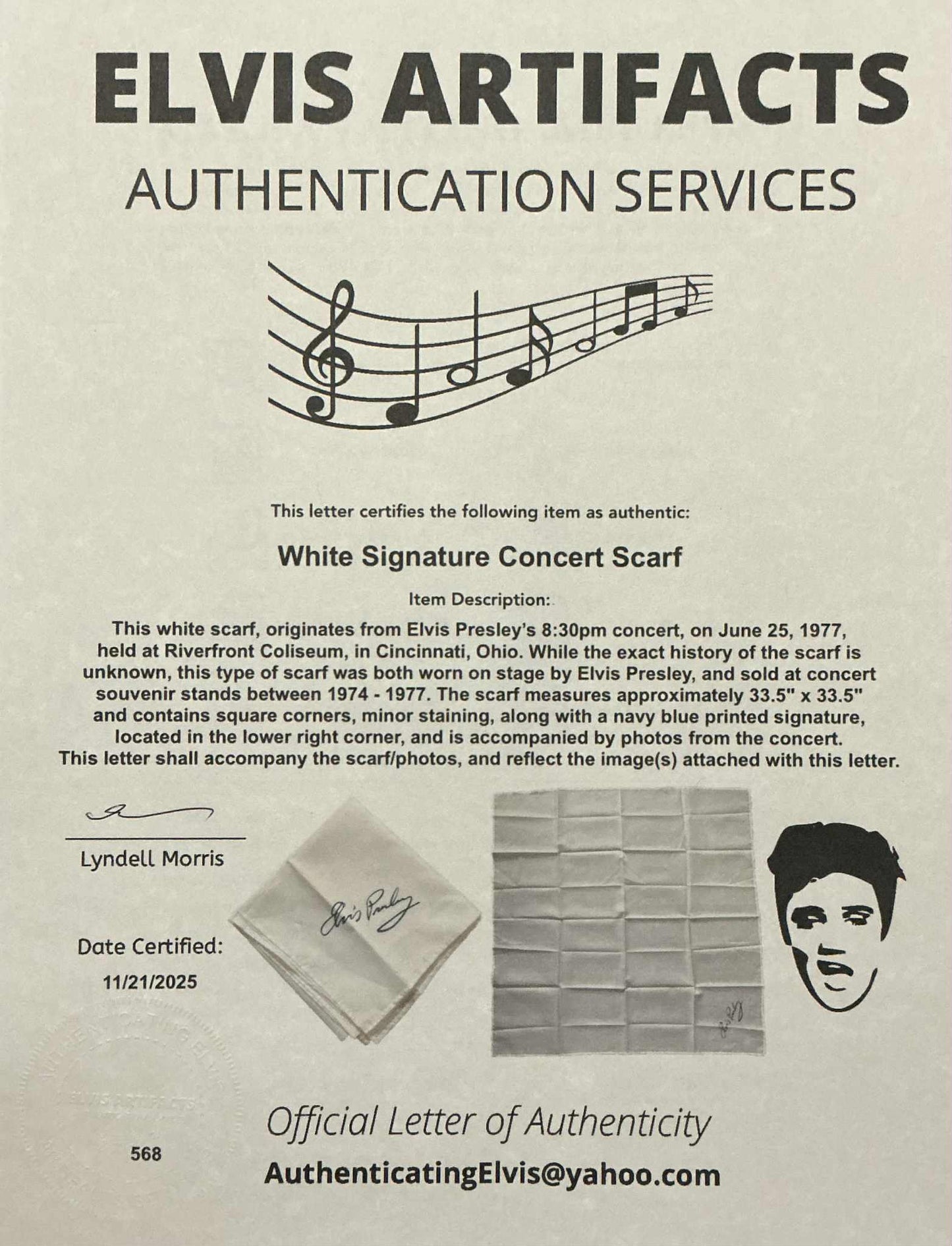 Elvis Presley Concert Scarf