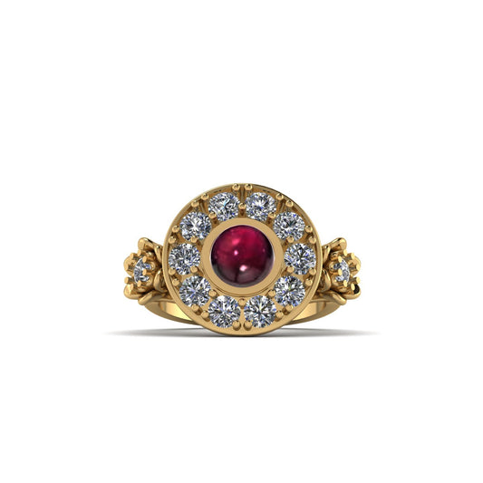Legendary Garnet & Moissanite Statement Ring