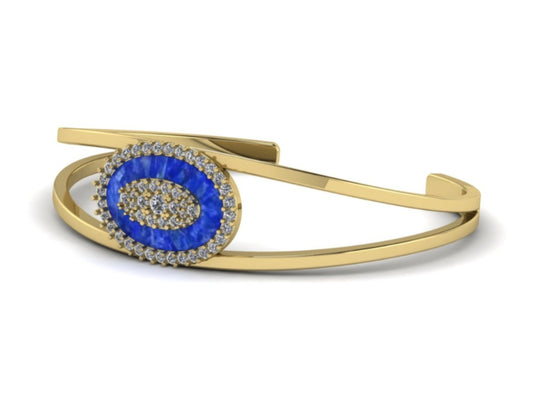 The last love bangle featuring lapis lazuli & moissanite