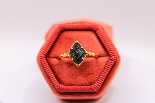 Women's Vintage Style Ring Featuring Fabric From Elvis Owned Clothing With Letter of Authenticity